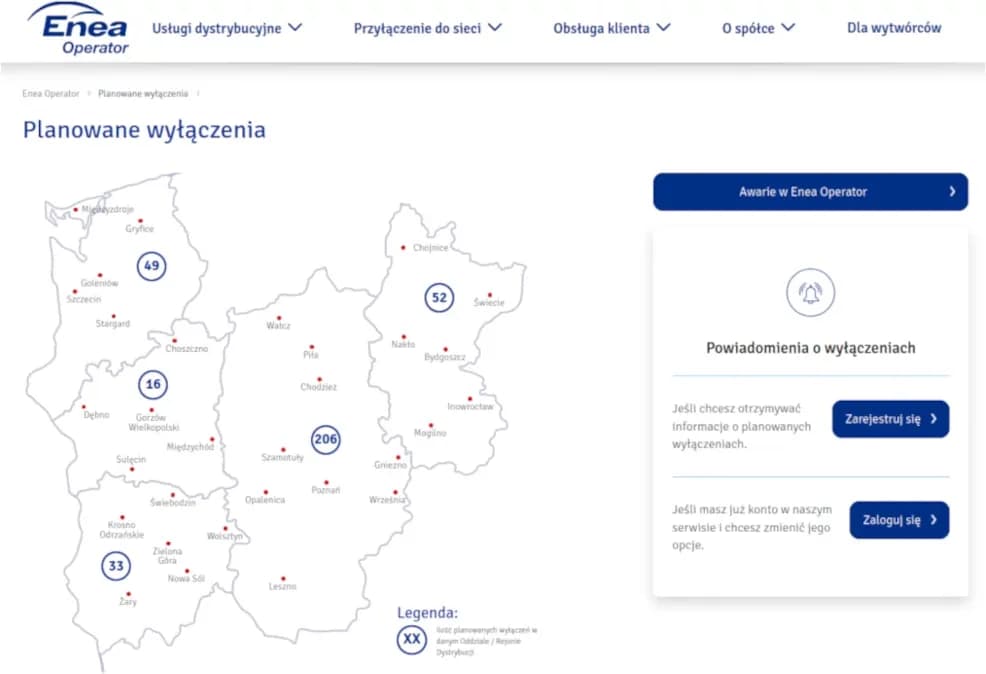 Gdzie jest prąd? Sprawdź aktualny stan zasilania w swojej okolicy